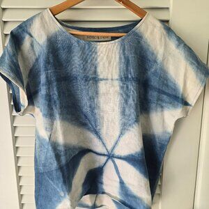 Bespoke indigo hand dyed top.